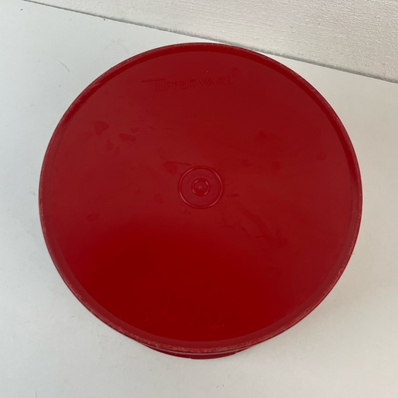 VTG Tupperware 1626-1 Red Tulip Quilt Canister w/Lid - Picture 3 of 7